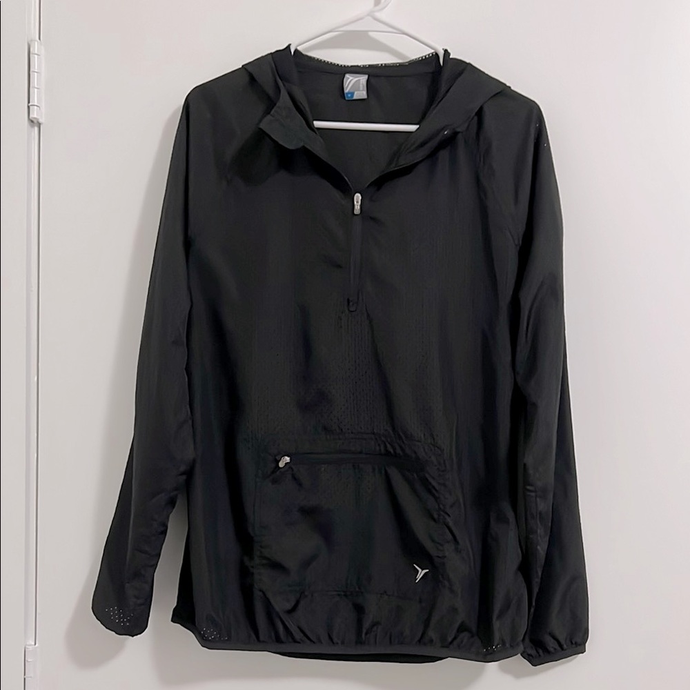 Old Navy Active Mesh Pullover Long Sleeve Hoodie Size Medium Black